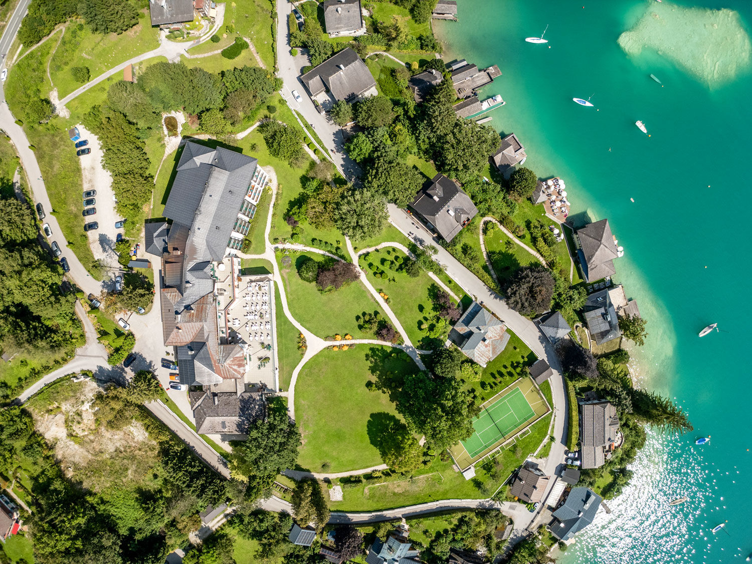 Das Billroth von oben am Wolfgangsee